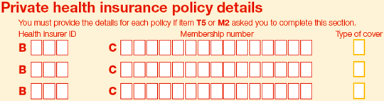 Private health insurance policy details image from tax return for individuals form