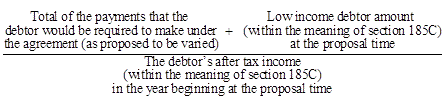 Formula when varying a debt agreement