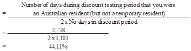 Formula to determine discount capital gain percentage